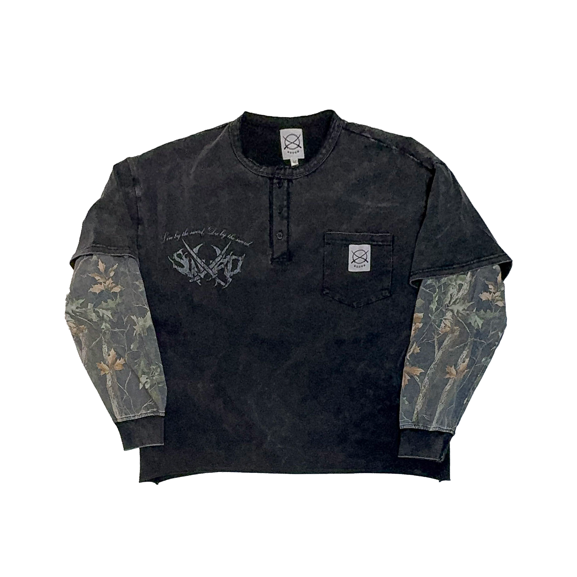 "WOODS" Double Layer Tee