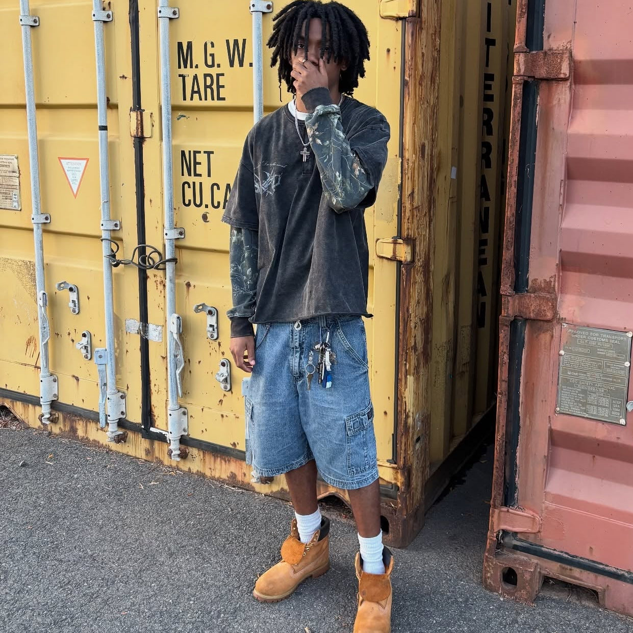 "WOODS" Double Layer Tee